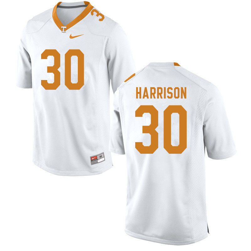 Men #30 Roman Harrison Tennessee Volunteers College Football Jerseys Sale-White - Click Image to Close